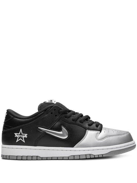 Nike x Supreme SB Dunk Low OG QS "Jewel Swoosh Silver/Black" sneakers