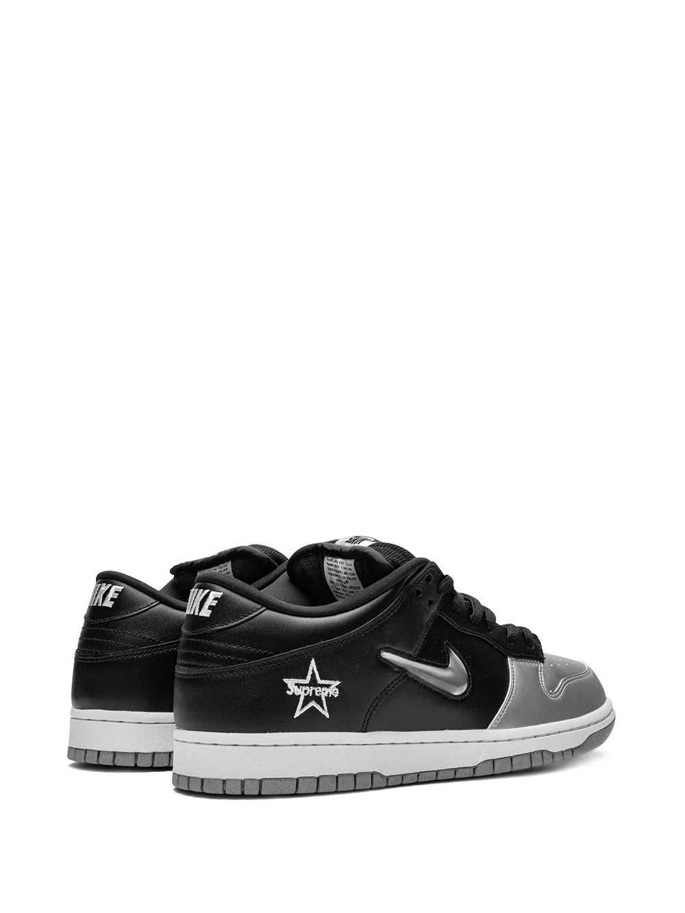 Nike x Supreme SB Dunk Low OG QS "Jewel Swoosh Silver/Black" sneakers