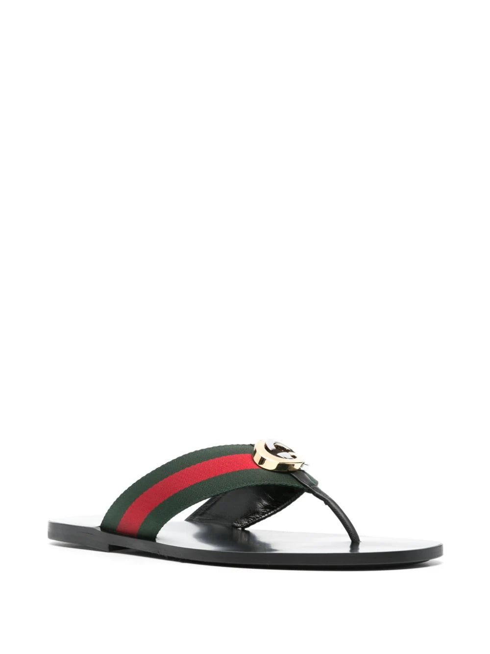 Gucci Web stripe-embellished flip flops