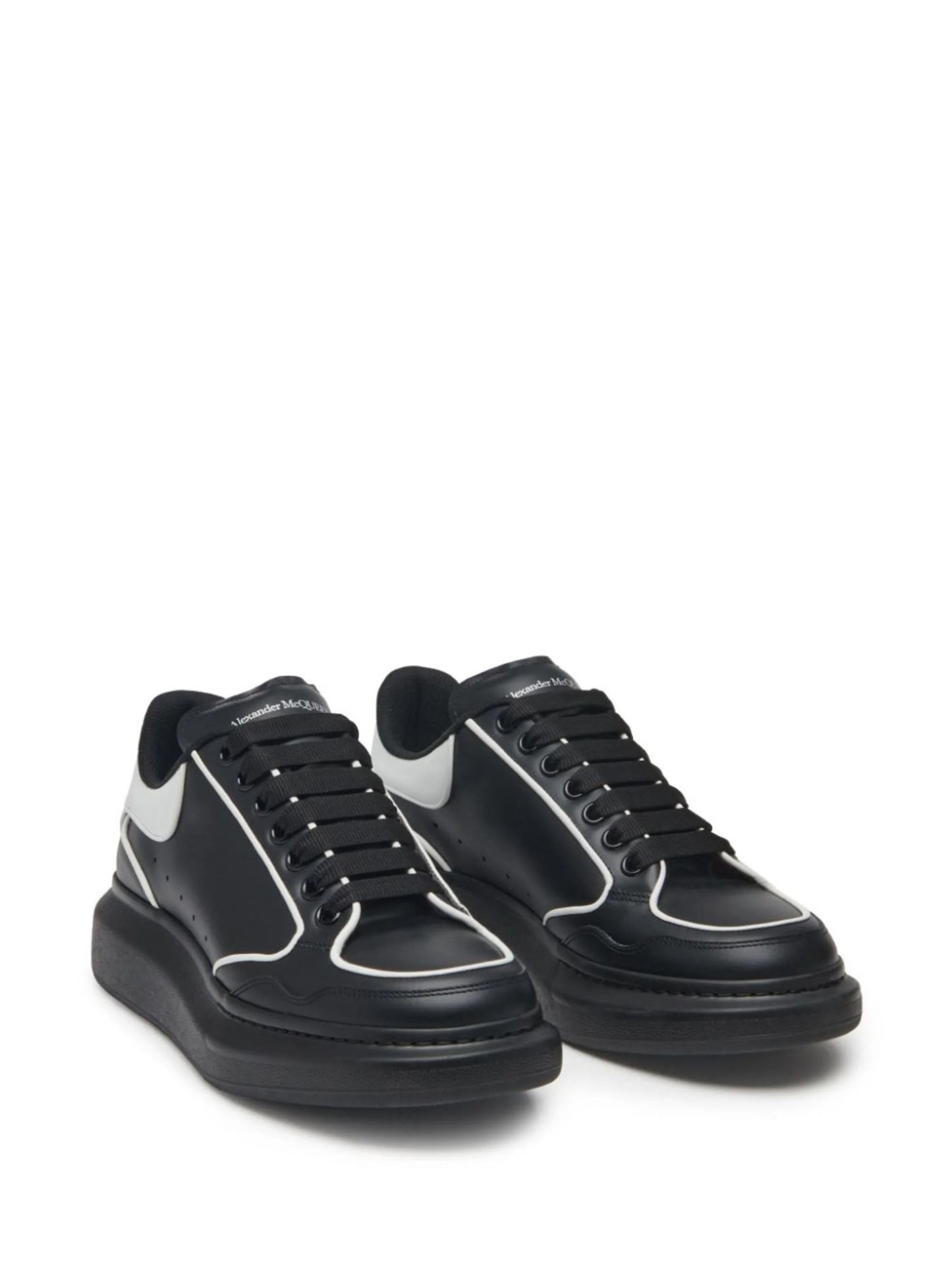 Alexander McQueen Oversized leather sneakers_ Black & White