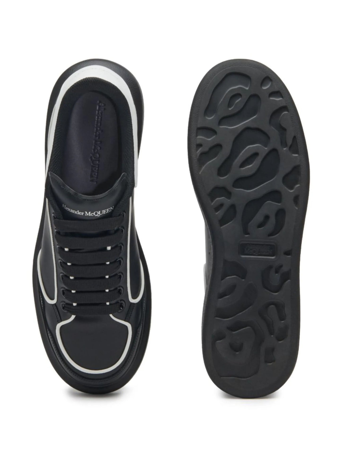 Alexander McQueen Oversized leather sneakers_ Black & White