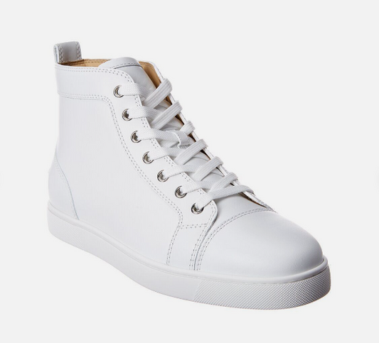 Christian Louboutin Louis Men's High-Top Leather Sneaker White