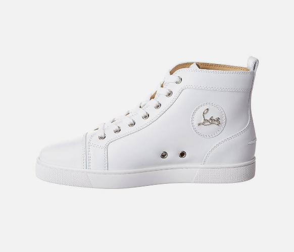 Christian Louboutin Louis Men's High-Top Leather Sneaker White